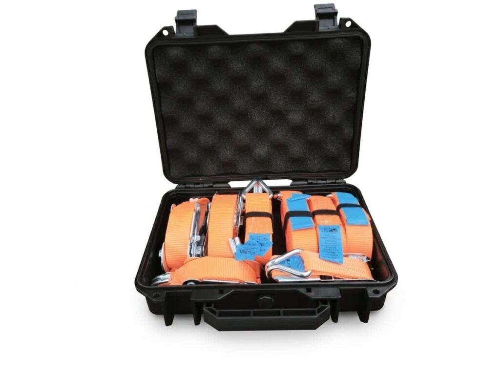4x Spanngurte 2-teilig ( 800daN) im robusten Outdoorkoffer